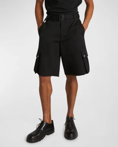 Jacquemus Le Cargo Belted Bermuda Shorts In Black