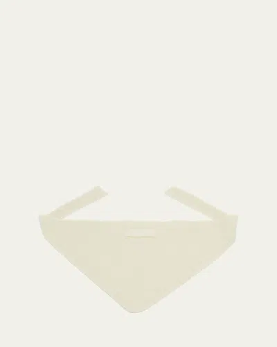 Jacquemus Men's Le Chale Grosgrain Logo Neck Scarf In Off-white