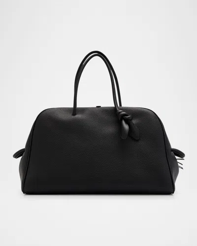 Jacquemus Men's Le Grand Turismo Large Leather Bowling Bag In Black