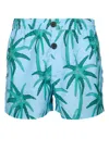 Jacquemus Le Maillot Puntini Light Blue Swimsuit With Elastic Waist And All-over Print In Tech Fabric Man