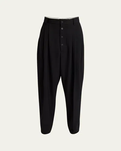 JACQUEMUS MEN'S LE PANTALON FERNANDO WOOL PLEATED PANTS