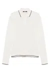 Jacquemus Lapel Long-sleeved Polo Shirt In Offwhite