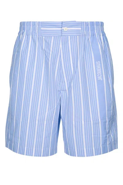 Jacquemus Men Le Short Aloe In Blue