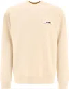 Jacquemus Mens Light Beige 2 Logo-embroidered Cotton-jersey Sweatshirt