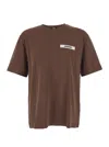 Jacquemus Le T-shirt Gros Grain Brown T-shirt With Logo Patch On The Front In Cotton Man In Brown