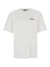 Jacquemus 'le T-shirt Gros Grain' White T-shirt With Logo Patch On The Front