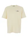 Jacquemus 'le T-shirt Gros Grain' Beige T-shirt With Logo Patch On The Front In Neutral