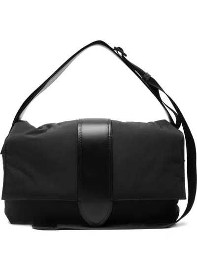 Jacquemus Men Leather-trimmed Tote Bag In Black