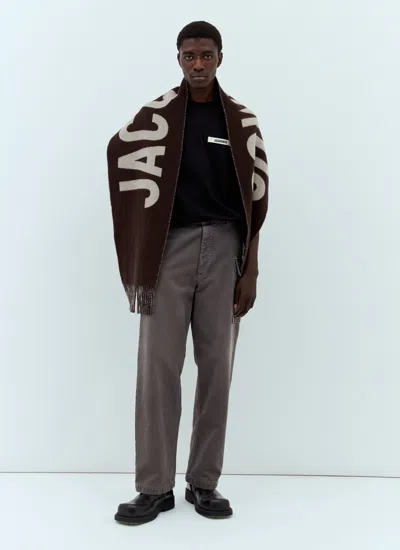 Jacquemus Men L'echarpe  Scarf In Multi/brown