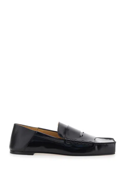 Jacquemus Men 'les Carré' Black Loafers With Square Toe In Leather Man
