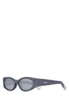 Jacquemus Oval Frame Thick Temples Sunglasses In Multi
