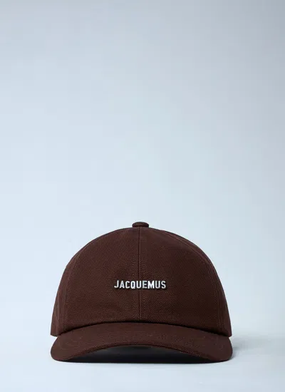 Jacquemus Men Logo Motif Baseball Cap In Brown
