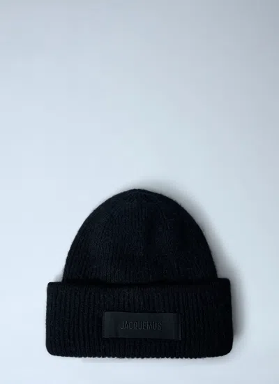 JACQUEMUS JACQUEMUS MEN LOGO MOTIF BEANIE HAT