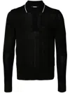 Jacquemus Le Polo Tricot Polo Shirt In Black