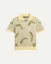 Jacquemus Crew Neck Graphic Print Polo Shirt In Banana Jacquard Yellow