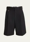 Jacquemus Le Short Ovalu Wool-blend Shorts In Black