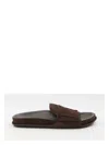 Jacquemus Diamond Cut Suede Slides With Flat Sole