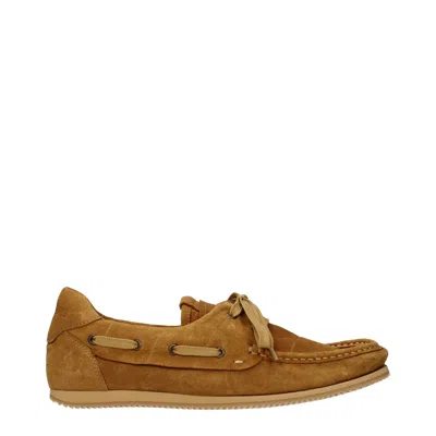 Jacquemus Men's Moccasins Suede Brown/camel In Multi