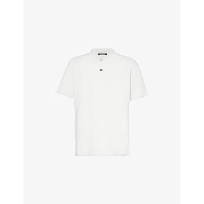 Jacquemus Mens Off-white Knitted Polo Shirt