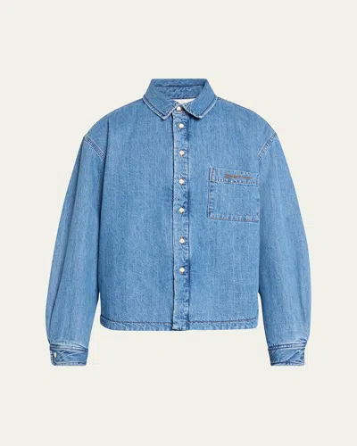 JACQUEMUS MEN'S PADDED BOULANGER DENIM SHIRT