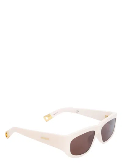 Jacquemus Men's Pilota Sunglasses In Nude & Neutrals