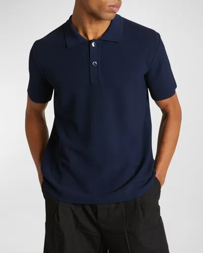 JACQUEMUS MEN'S POLO SHIRT WITH KNIT LOGO