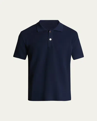 JACQUEMUS MEN'S POLO SHIRT WITH KNIT LOGO
