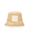 Jacquemus Men's Raffia Bucket Hat In Ivory