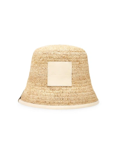 Jacquemus Men's Raffia Bucket Hat In Neutral