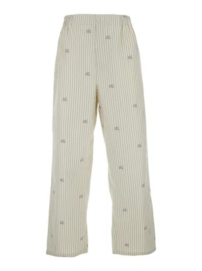 Jacquemus Men's Relaxed Cotton Striped Pants With Elasticated Waist In Multi