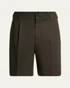 Jacquemus Men's Relaxed Single-pleated Shorts In Brown
