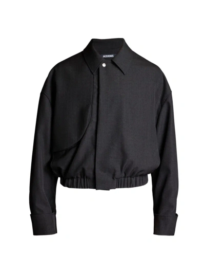 Jacquemus Men's Salti Cropped Jacket In Black