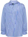 Jacquemus Light-blue Striped La Chemise Cuadro In Silk Blend Man In Multi