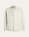 Jacquemus Men's Simon Cotton Herringbone Sport Shirt In Green
