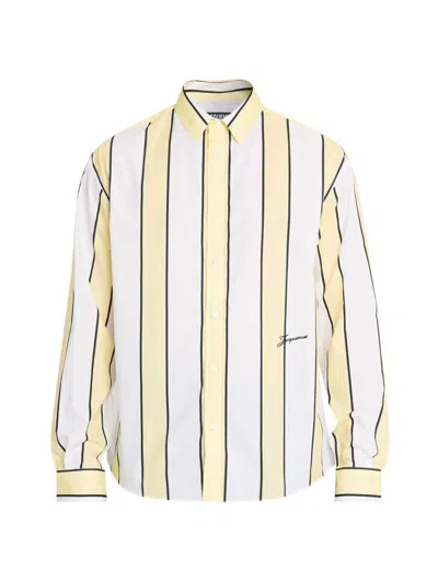 Jacquemus Men's Simon Striped Cotton Sport Shirt In Multi