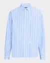 Jacquemus La Chemise Simon Logo Striped Shirt In Jqd Business Big Logo