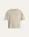 Jacquemus Men's Speckled Cotton-blend Embroidered Logo T-shirt In Neutral