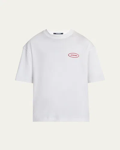 JACQUEMUS MEN'S STAZIONE LOGO PATCH T-SHIRT