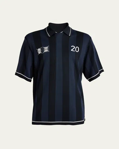 JACQUEMUS MEN'S STRIPED CLUB POLO SHIRT