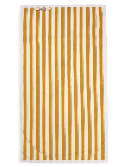 Jacquemus Men's Striped Cotton Towel In Yellow