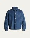 Jacquemus La Chemise Boulanger Blue Stripe Cotton Shirt In Print Blue Stripe