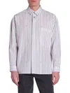 Jacquemus Men's Striped Long-sleeve Cotton Shirt In Multi