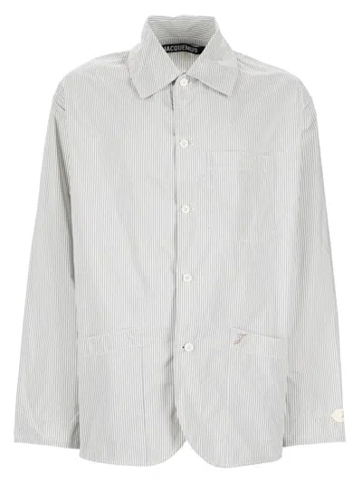 Jacquemus Men's Stylish Jacket - The Veste Boutis (size 48 It) In White