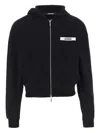 Jacquemus The Gros Grain Zip-up Hooded Sweatshirt In Black