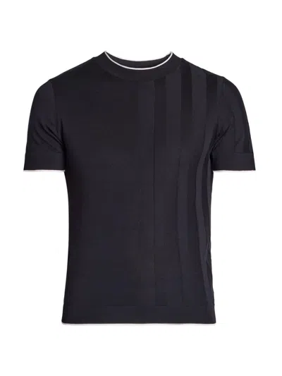 Jacquemus Men's Textured Striped Knit T-shirt In Black
