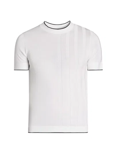 Jacquemus Men's Textured Striped Knit T-shirt In White
