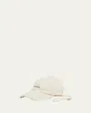 Jacquemus Men's The Artichaut Fringe Baseball Cap In Black