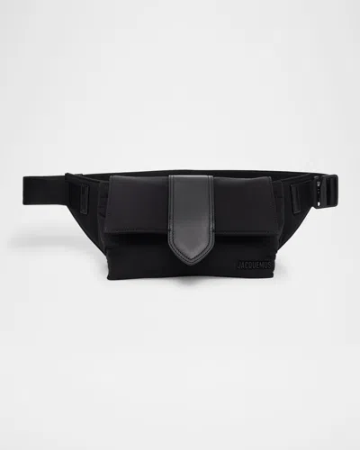 Jacquemus Men's The Bambino Nylon Belt Bag In Black