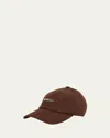 Jacquemus Men Logo Motif Baseball Cap In Brown