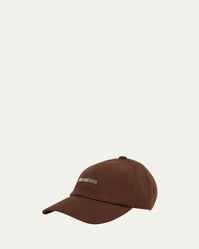 Jacquemus Men's The Gadjo Logo Baseball Cap In Brown